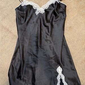 Victoria's Secret Black Slip with White Lace